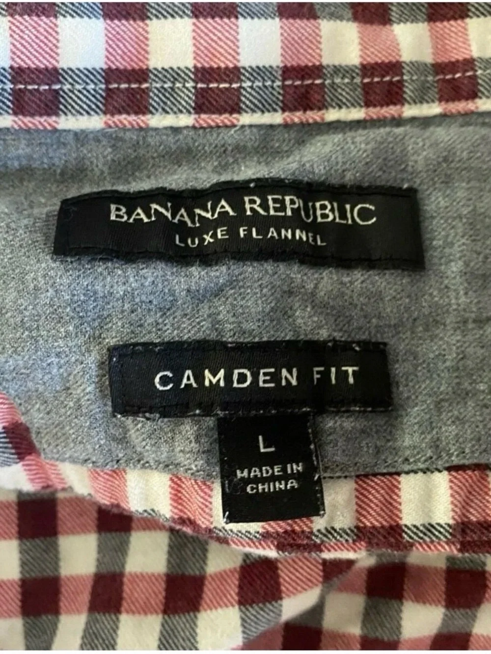 Banana Republic Men's Camden Fit Check Button-Down Shirt Size Large-013